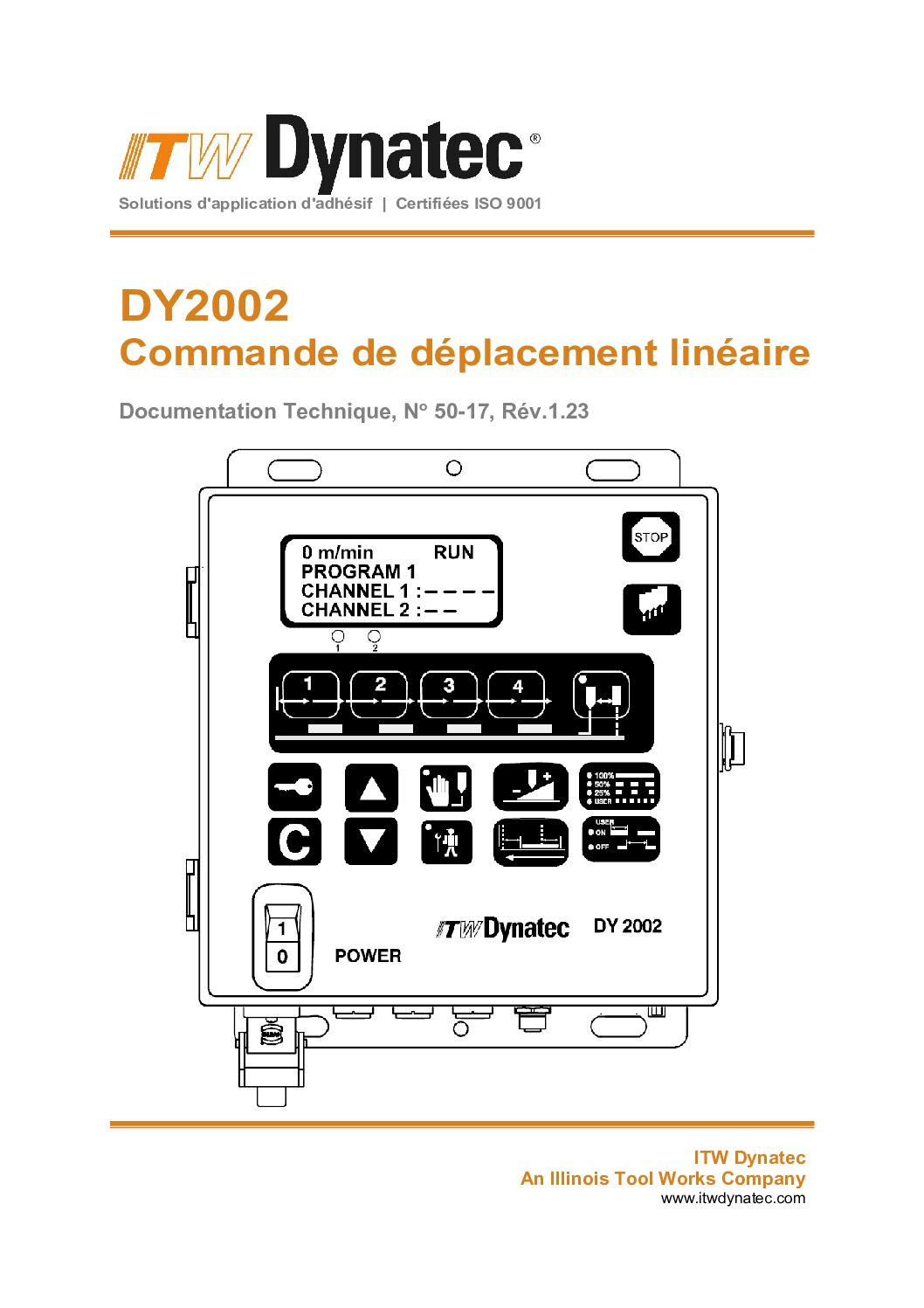 Dynatec DY2002 Commande de déplacement linéaire_#50 17_Rév.1.23_fr